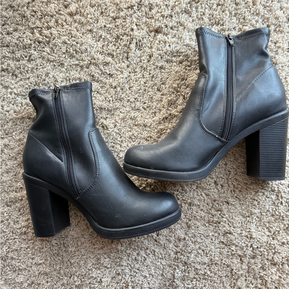 Slick black boots